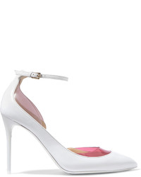 Jimmy Choo Luc Pvc Trimmed Leather Pumps White