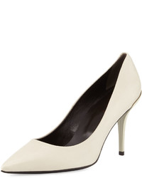 Roger Vivier Pointed Toe Leather Pump Ivory