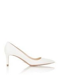 Prada Leather Pointed Toe Pumps White