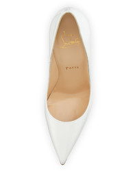 Christian Louboutin So Kate Patent 120mm Red Sole Pump White