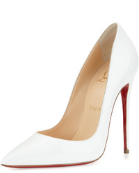 Christian Louboutin So Kate Patent 120mm Red Sole Pump White
