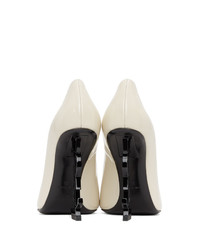 Saint Laurent White And Black Patent Opyum Heels