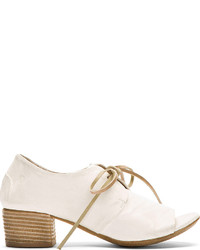 Marsèll White Leather Open Toe Heeled Shoes