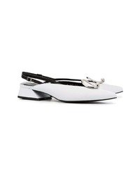 Yuul Yie White Medallion 30 Leather Slingback Pumps