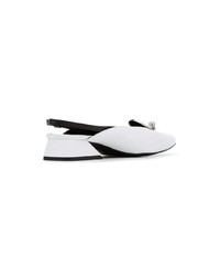 Yuul Yie White Medallion 30 Leather Slingback Pumps