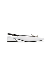 Yuul Yie White Medallion 30 Leather Slingback Pumps