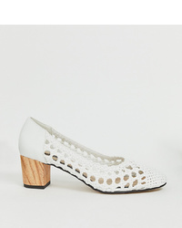 Miss Selfridge Woven Heeled Shoes In White