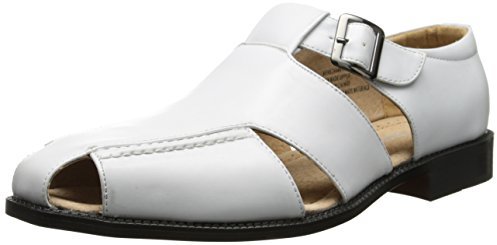 Men'S White Leather Dress Sandals 
