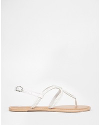 Asos Collection Fallow Leather Plaited Flat Sandals