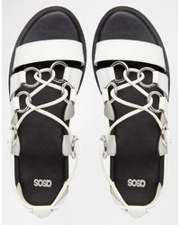 Asos Collection Frantic Leather Tie Leg Sandals