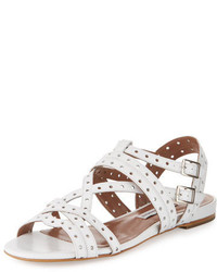 Tabitha Simmons Felicity Perforated Leather Sandal White