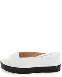 Neiman Marcus Pammelah Platform Slide Sandal Optic White