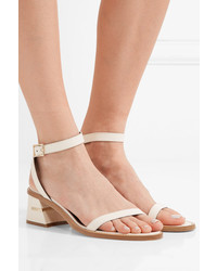 Tibi Peyton Leather Sandals Ivory