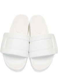Maison Margiela White Leather Slide Sandals