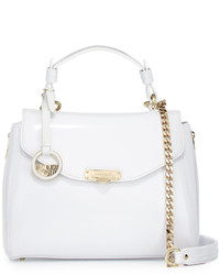 Versace Collection Patent Leather Satchel Bag White