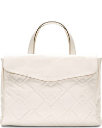 Marc by Marc Jacobs Ivory White Leather Quilted Satchel Bag