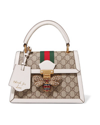 Gucci Queen Margaret Textured Med Printed  Canvas Tote