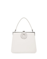 Dorateymur White Monologue Leather Tote Bag