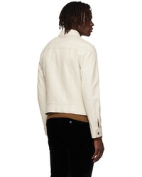 Tom Ford Off White Western Blouson Leather Jacket