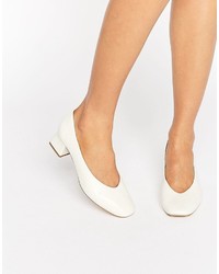Carvela Antidote White Leather Mid Heeled Shoes