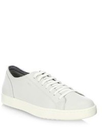 Geox Textured Lace Up Leather Shoes