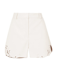 White Leather Shorts