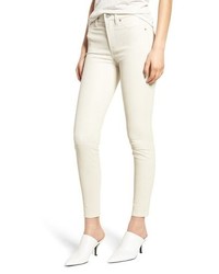 White Leather Skinny Jeans