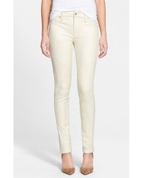 White Leather Skinny Pants