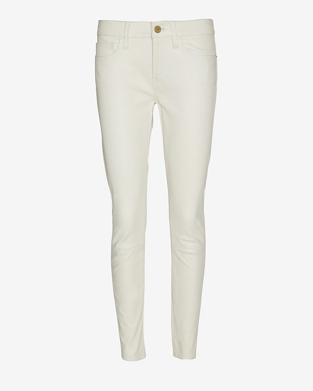 white leather skinny jeans