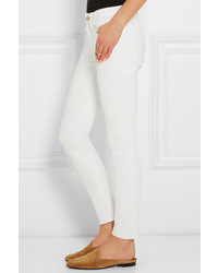 Frame Le Skinny Stretch Leather Pants White