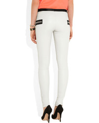 Les Chiffoniers Zip Trimmed Stretch Leather Leggings