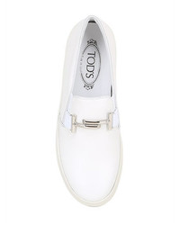 Tod's 20mm Double T Leather Slip On Sneakers