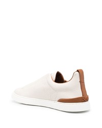 Zegna Leather Lo Top Sneakers