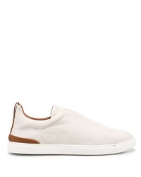 Zegna Leather Lo Top Sneakers