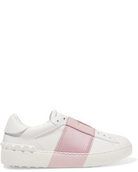 Valentino Leather Slip On Sneakers White