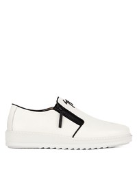 Giuseppe Zanotti Logo Lettered Loafers With Zip Detail
