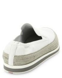 Prada Nappa Leather Espadrille Slip On Sneakers