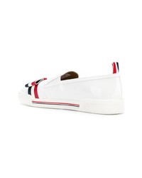 Thom Browne Striped Bow Slip On Sneakers