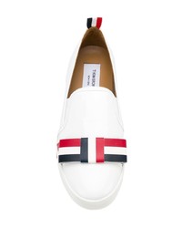 Thom Browne Striped Bow Slip On Sneakers