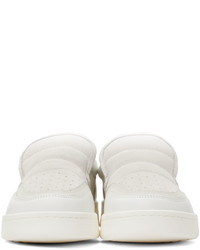 Acne Studios White Beige Leather Slip On Sneakers