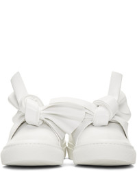 Cédric Charlier White Bow Slip On Sneakers