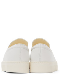The Row White Leather Dean Slip On Sneakers