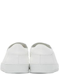 Helmut Lang White Leather Slip On Sneakers