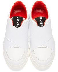 Proenza Schouler White Leather Slip On Sneakers