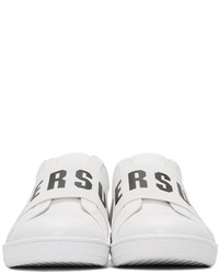Versus White Logo Band Slip On Sneakers