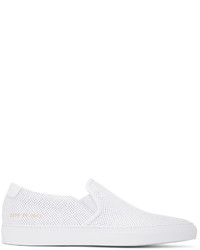 Common Projects White Perforated Slip On Sneakers