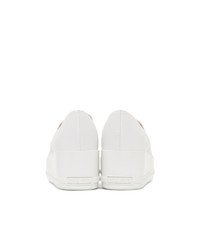 Miu Miu White Toe Cap Platform Slip On Sneakers