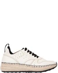 Tod's 30mm Tumbled Leather Mesh Sneakers