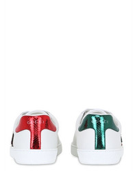 Gucci Ace Embroidered Leather Sneakers