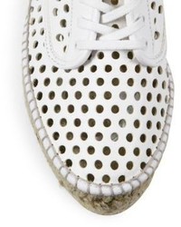 Loeffler Randall Alfie Perforated Vachetta Leather Espadrille Sneakers